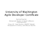UW Agile CP202 - Class 1 User Stories