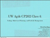 UW Agile CP202 Adv Topics Class 4 Scaling Multi-Level Planning Portfolio Management