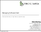 Managing Software Debt Agile Bazaar